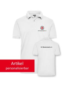 DRK Poloshirt weiß, Stick Rundlogo VS, personalisiert